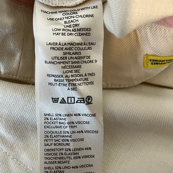 Maeve Anthropologie Avery Pleated Trousers Cream Women's - Picture 9 of 9